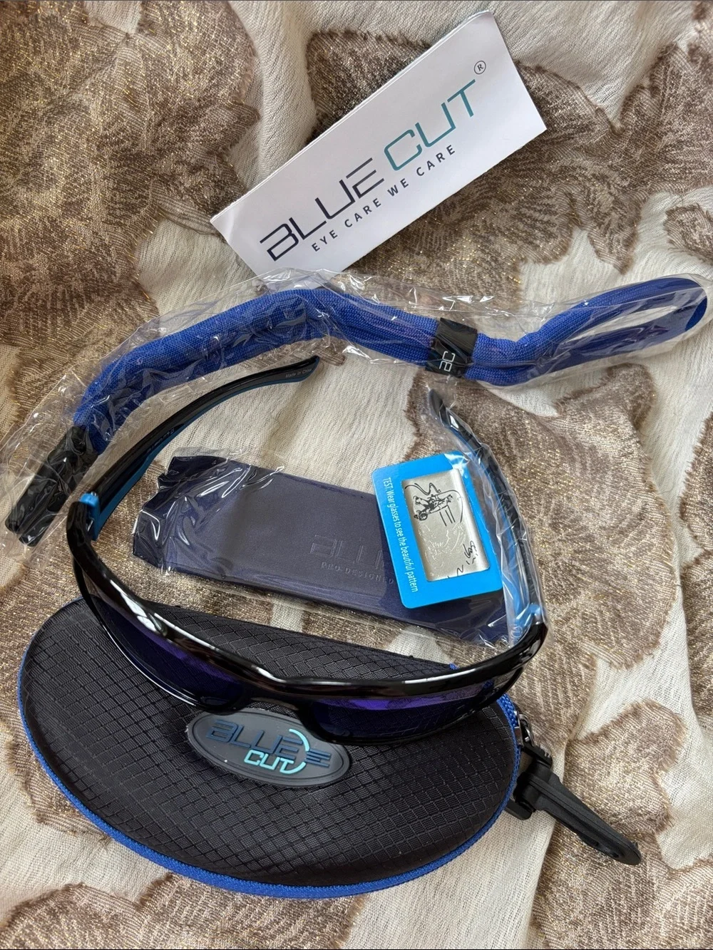 Blue Cut Polarized Blue Mirror Lens Shiny Black Frame Sunglasses Sporty Wrap